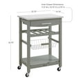 thumbnail image 4 of Linon Clarke 4-Tier Mobile Serving Cart with Stainless Steel Top, 22.75" Length, Gray, 4 of 5