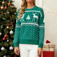 thumbnail image 6 of vigerkar Ugly Christmas Sweater for Women funny Xmas Sweatshirt Reindeer Snowflake Snowman Sweaters Funny Holiday Sweaters (Green, L), 6 of 6
