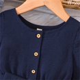 thumbnail image 4 of Otqutp Kids Clothing Set Girls Long Sleeve Dresses Knitted A Line Dress for Casual Holiday Playwear Size for 5 to 12 Years(Blue,9-11 Years), 4 of 4
