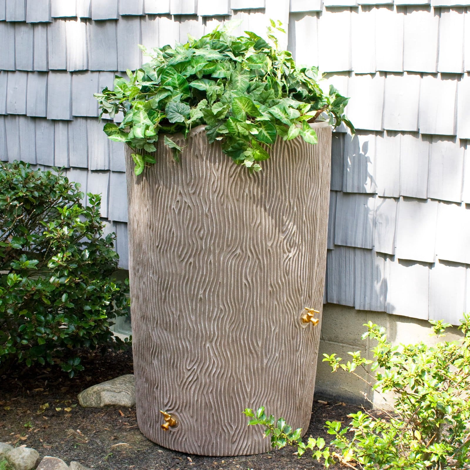 Good Ideas Impressions Bark 50 Gallon Rain Saver - Terra Cotta