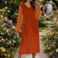 thumbnail image 2 of Wo-Fusoul Robe Patchwork en Velours et Chiffon pour Femmes, Robe Midi à Manches Longues à Col en V, Tenue Élégante pour Fête et Cocktail, 2 of 9