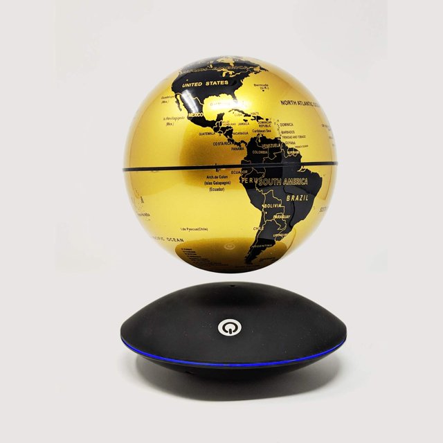 Levitating Globe, 6" Rotating Earth Globe with LED Lit