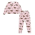thumbnail image 2 of DISNIMO Dachshund Paw Printed Women's 2 Piece Lounge Sets Fashion Long Sleeve Sleepwear with Long Pajama Pant Set Crew Neck Pajama Outfits, L, 2 of 7