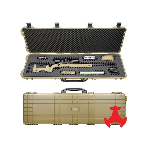 Eylar 53in Hard Rifle Case Equipped w/Ragar XP Crosslinked Foam Insert, Tan