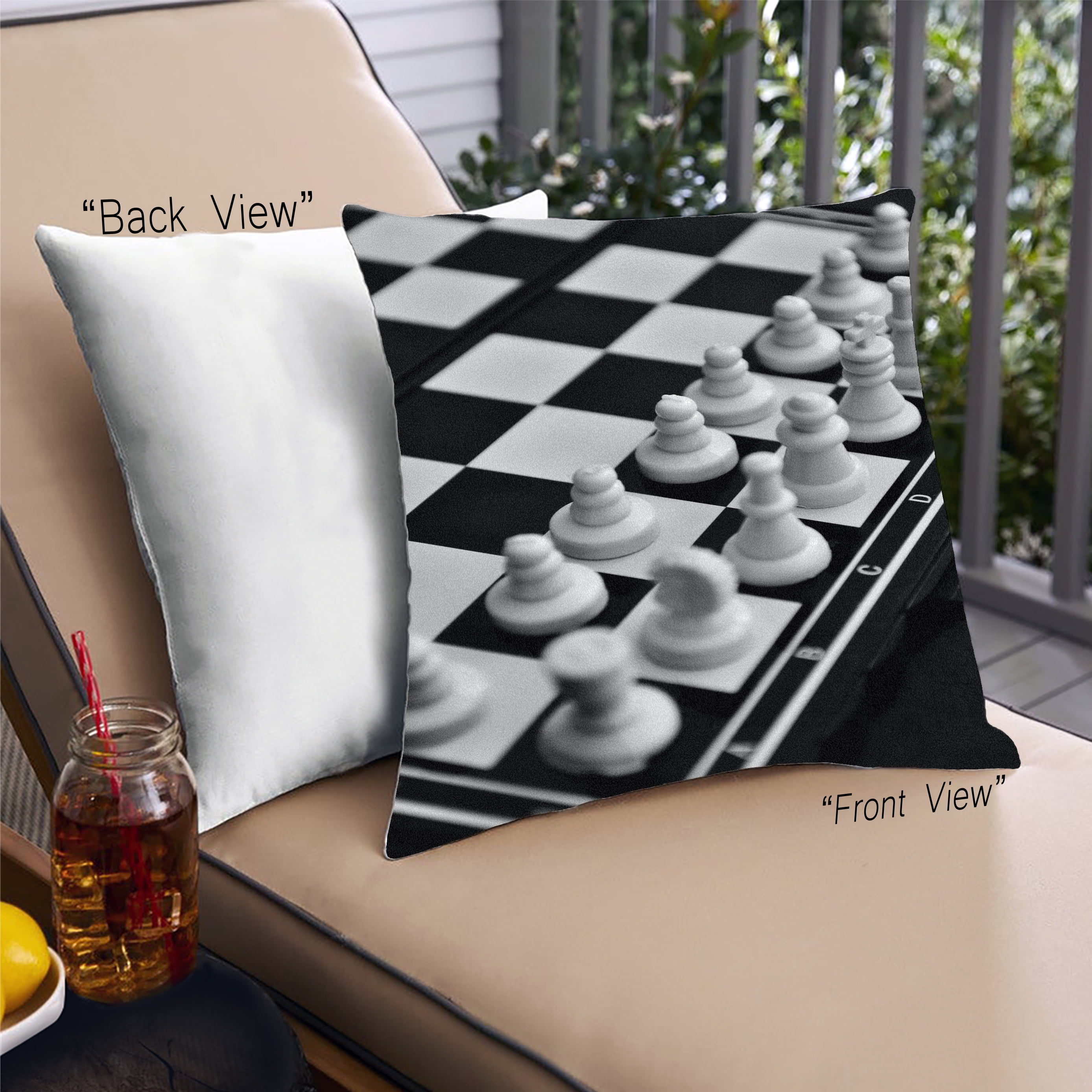 Ahgly Company Games Chess Outdoor Throw Pillow, 18 inch by 18 inch -  Walmart.com