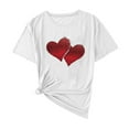 thumbnail image 2 of Vmvidoty Women's Heart Graphic Tees 2026 Summer Tops Cute Cotton Casual Short Sleeve Crewneck T Shirts White L, 2 of 5