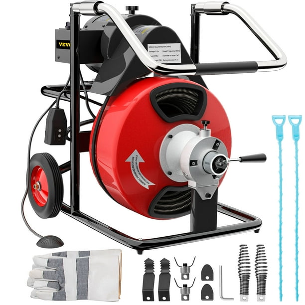 VEVORbrand Drain Cleaning Machine 75 ft x 3/8 in Drain Cleaner Machines 370W Electric Drain