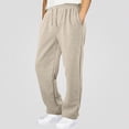 thumbnail image 3 of Teylalorva Boys Fleece Lined Joggers Elastic Waist Drawstring Side Pocket Warm Sports (4-15) Beige Size 12, 3 of 6