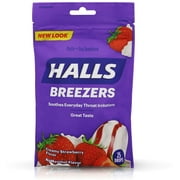 Halls Breezers Drops Cool Creamy Strawberry 25 ea (Pack of 3)