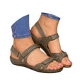 thumbnail image 2 of IUJSOY Womens Flat Sandals Comfort Open Toe Slingback Walking Sandals Low Wedge Slip on Shoes, 2 of 4