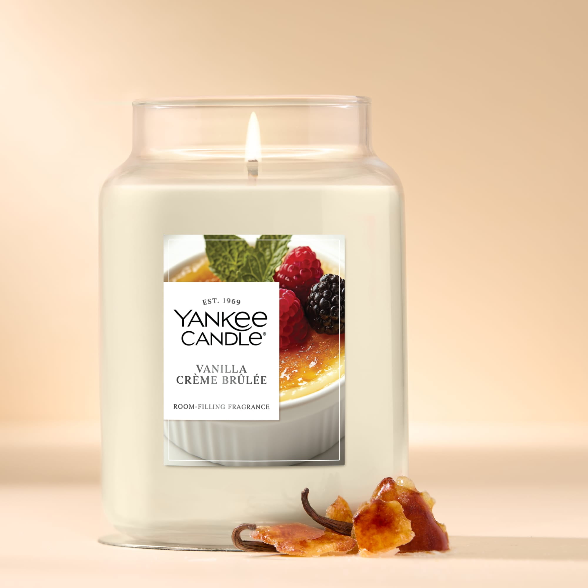 Yankee Candle Vanilla Crème Brûlée Original Large Jar Scented Candles, 22 oz