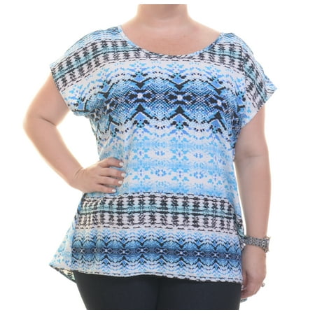 - NY Collection Women's Lace Back Short Sleeve Blouse Size L