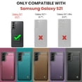 thumbnail image 5 of CaseMe Leather for Samsung Galaxy S21 Case with Card Holder, Wallet Case for Women Men with RFID Blocking, Durable Leather Kickstand Magnetic Clasp Shockproof Phone Case for Samsung Galaxy S21 6.4", 5 of 13