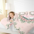 thumbnail image 4 of jejeloiu Letter A Monogrammed Bedding Comforter Set,Cute Flower Blossom Twin Comforter Sets,Pink White Green Bedding Set For Girls,Microfiber Room Decorative Reversible,2 Pieces, 4 of 8