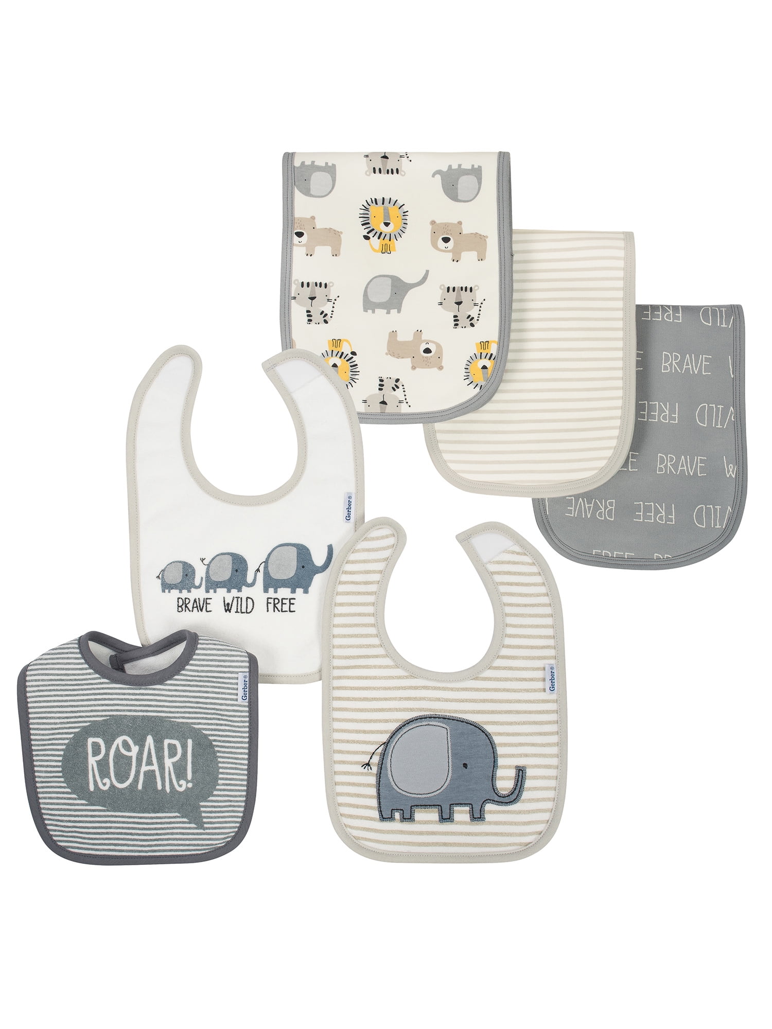 Gerber - Gerber Organic Cotton Blend Terry Bib & Burp Baby Shower Gift ...