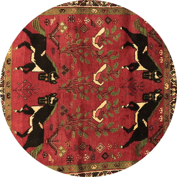 Ahgly Company Indoor Round Persian Brown Traditional Area Rugs, 7' Round
