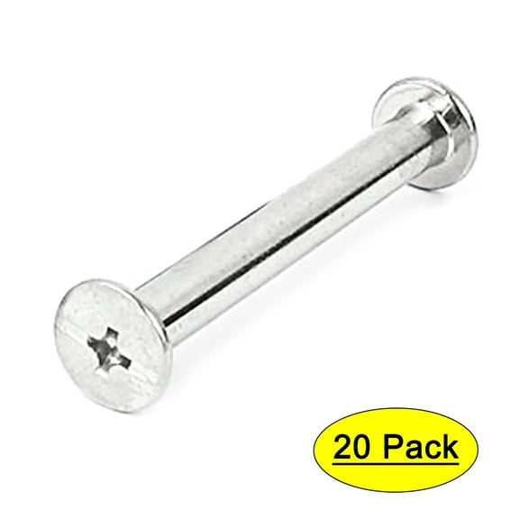 Uxcell 5x40mm Album Leather Book Nickel Plated Screw Post Binder Binding Tool (20-pack)