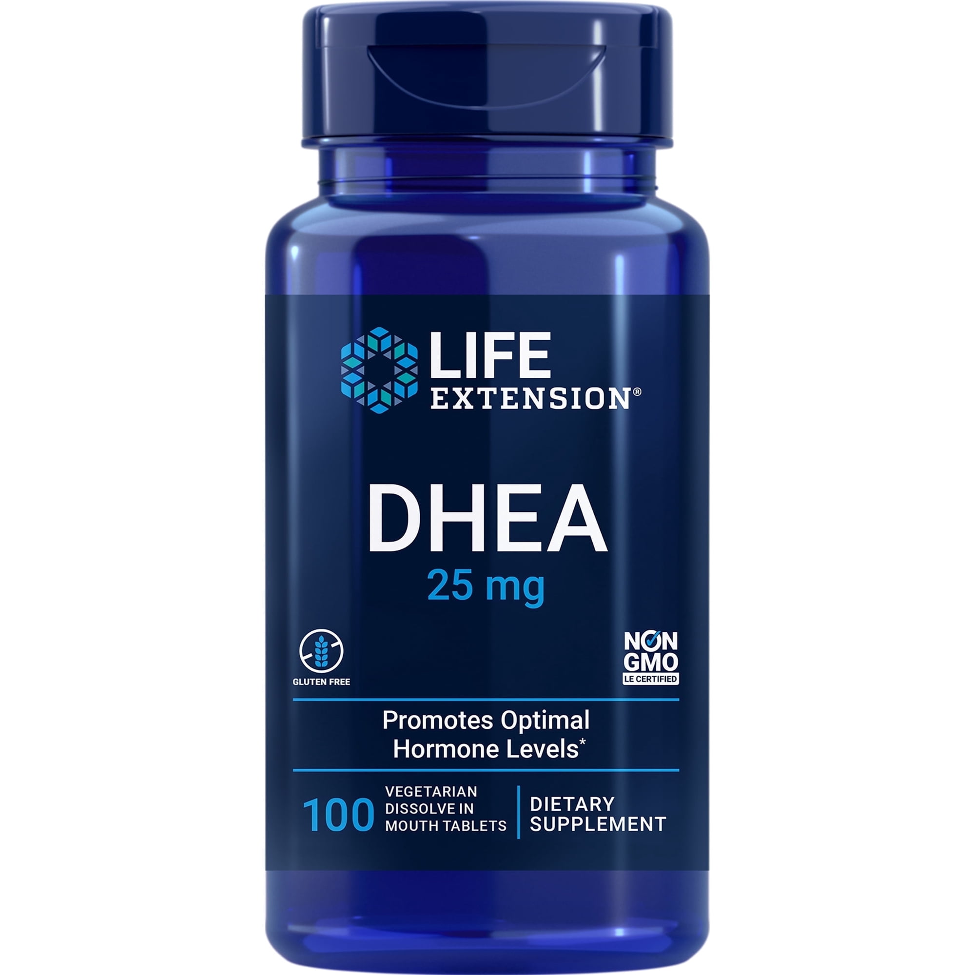Life Extension, DHEA, 25 mg, hormone balance, memory, bone and muscle support, sexual health, 100 dissolve-in-mouth tablets
