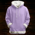 thumbnail image 2 of Women's Sweatshirt Thicken Fall Drawstring Sweatshirt win Fluffy Trim Purple XXXL, 2 of 3