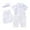 White, variant on WOYY Infant Boys Outfits Short Sleeve Romper Suspenders Vest Hat 4Pcs Suit, Sizes 18-24M