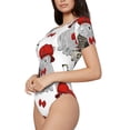 thumbnail image 2 of Daiia Rabbit And Hedgehog print Women's Crew Neck Short Sleeve Bodysuit Fashion Tops Fit Casual Basic Extender Bodysuit-XX-Large, 2 of 9