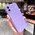thumbnail image 3 of Compatible with iPhone 12 Case Cute Glitter Slim Bumper, Purple Sparkly Silicone Shockproof Protective Phone Case for Women Girls (Purple), 3 of 13