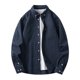 thumbnail image 3 of Camisas de cuello vuelto para hombre, blusas, camisas de rayas verticales, moda coreana, 3 of 5