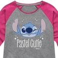 thumbnail image 3 of Disney - Lilo & Stitch - Pastel Cutie - Toddler & Youth Girls Raglan Graphic T-Shirt, 3 of 5