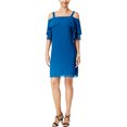 thumbnail image 1 of Thalia Sodi Vestido acampanado con gradas para mujer, Azul, XX-Large Thalia Sodi Alinear, 1 of 1