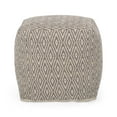 thumbnail image 2 of GDF Studio Sovereign Hand-Crafted Cotton Cube Pouf, Beige and Yellow, 2 of 8