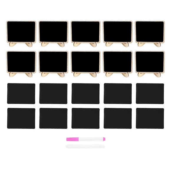 Chalkboard Label, 10 Pack Wooden Blackboard for Wedding Place Cards