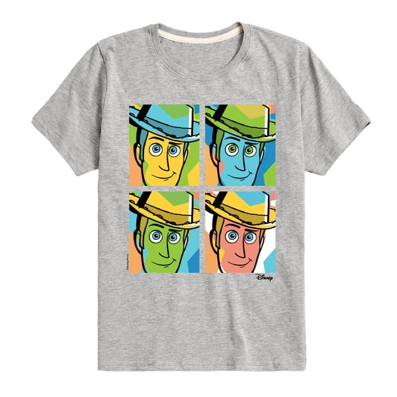 Toy Story - Woody Grid - Youth Boys Short Sleeve Graphic T-Shirt
