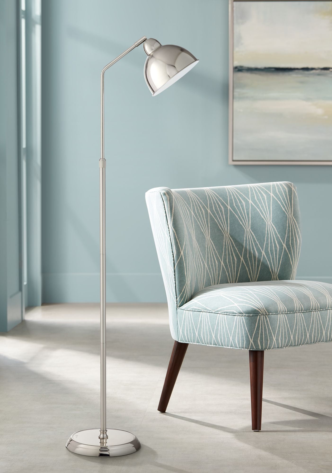 Ott-Lite OttLite Covington Brushed Nickel Adjustable LED Floor Lamp