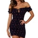 thumbnail image 1 of Txlixc Mini vestido de club de manga corta con hombros descubiertos para mujer Txlixc Sexy, 1 of 4