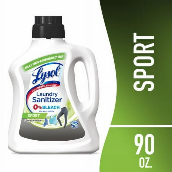 Lysol Sport Laundry Sanitizer, Bacteria Causing Laundry Odor Eliminator 0% Bleach Laundry Sanitizer