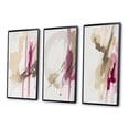thumbnail image 3 of Designart "Vibrant Viva Magenta - A Touch of Life II" Abstract Liquid Ink Framed Wall Art Set Of 3 - Purple Modern Frame Canvas Set For Living Room Decor, 3 of 6