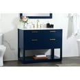 thumbnail image 2 of 42 inch single bathroom vanity in blue with backsplash, 2 of 8