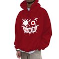 thumbnail image 1 of VBARHMQRT Fall Sweatshirts Men's Fashion Casual Part Print Hooded Pullover Long Sleeve Drawstring Hooded Sweater Tops, 1 of 5
