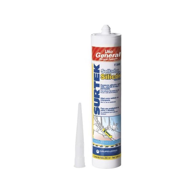 Silicón de uso general transparente 280ml - Codigo: 113450 - Marca: Surtek Urrea 113450