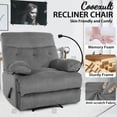 thumbnail image 3 of Wide Rocker Recliner Chairs, Ergonomic Rocking Recliner Chair, Large Recliner Chair for Living Room, Bedroom, Dark Orange, 3 of 9