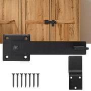 Flip Latch Barn Door Fence Gate Latch Lock, Heavy Duty Steel Double Gate Latch Smile Home