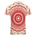 thumbnail image 5 of Red Blue Mandala Pattern Men Zipper T-shirt Summer Casual Short Sleeve T-shirt Top, 5 of 7