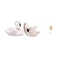 thumbnail image 1 of Esculturas de cisnes de resina y figuras de hojas metálicas para decoración del hogar, oficina, dormitorio, sala de estar, estantería navideña, bar. a, 1 of 8