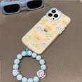 thumbnail image 5 of Compatible with iPhone 13 Pro Max Chain Case Coconut Beach Palm Tree Summer Vacation Bracelet Bead Hand Strap Clear Cute Bumper Shockproof Protective Cover for Girls Women, 5 of 7