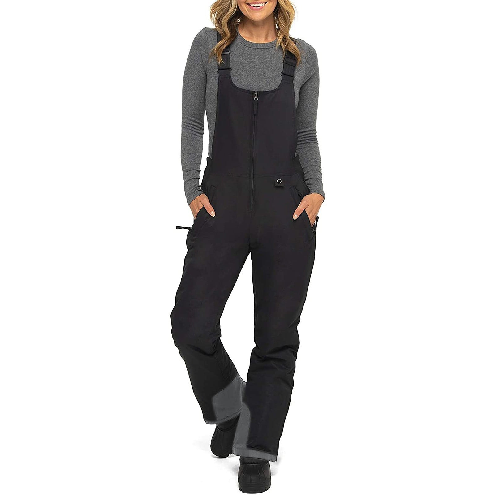 suspenders trousers black XL ski pants 