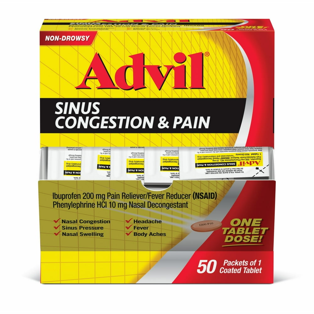 Advil Sinus Congestion and Pain, Sinus Medicine, Pain Reliever and