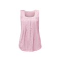 thumbnail image 1 of Playeras,Blusas y Tops,Ropa para Mujer Las mujeres camisetas sin mangas Verano doblado hueco cuello cuadrado sin mangas cola de golondrina chaleco camiseta mujer (C, S), 1 of 7