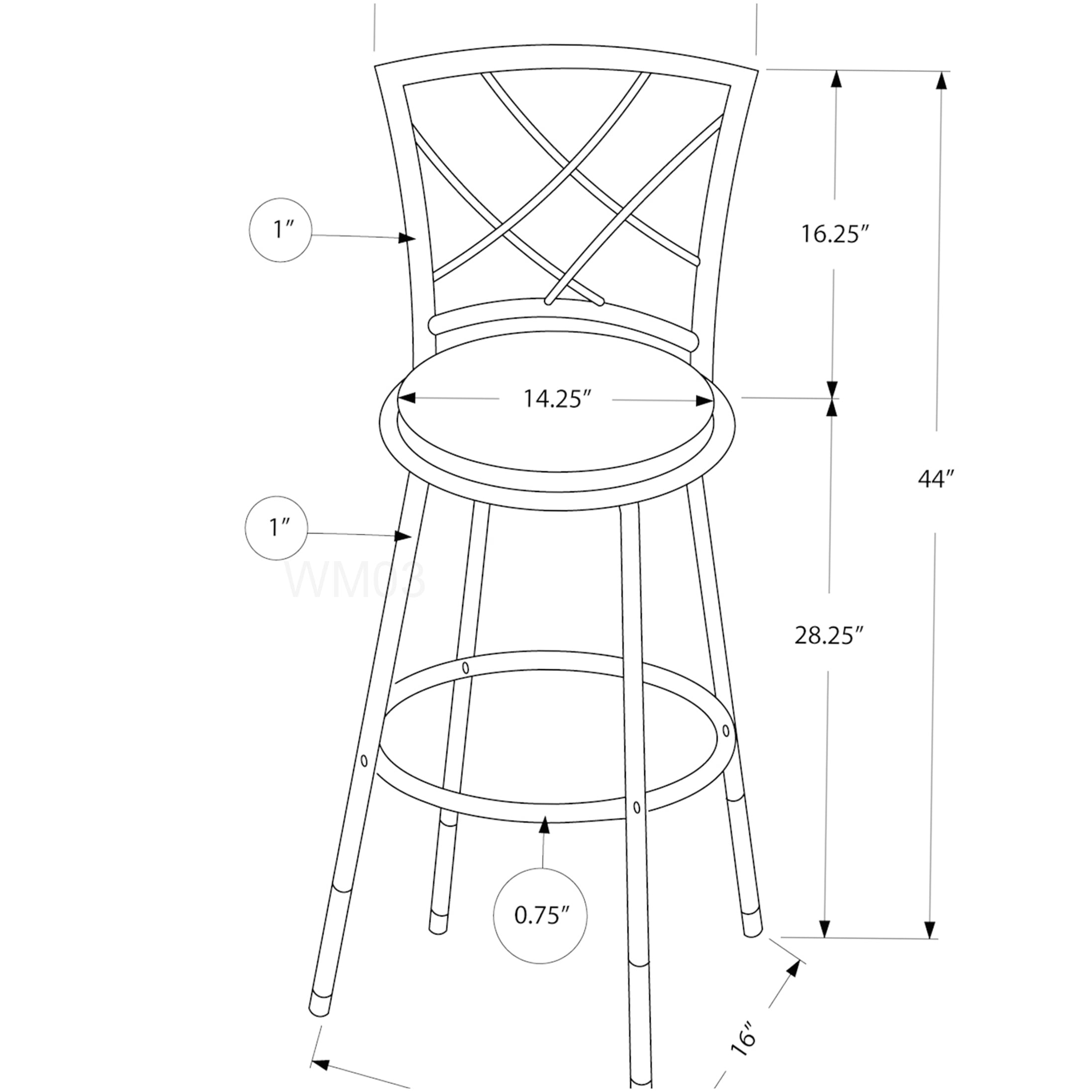 Set of 2 Black Swivel Bar Height Stools with Criss-Cross Back and Foam Padded Seat