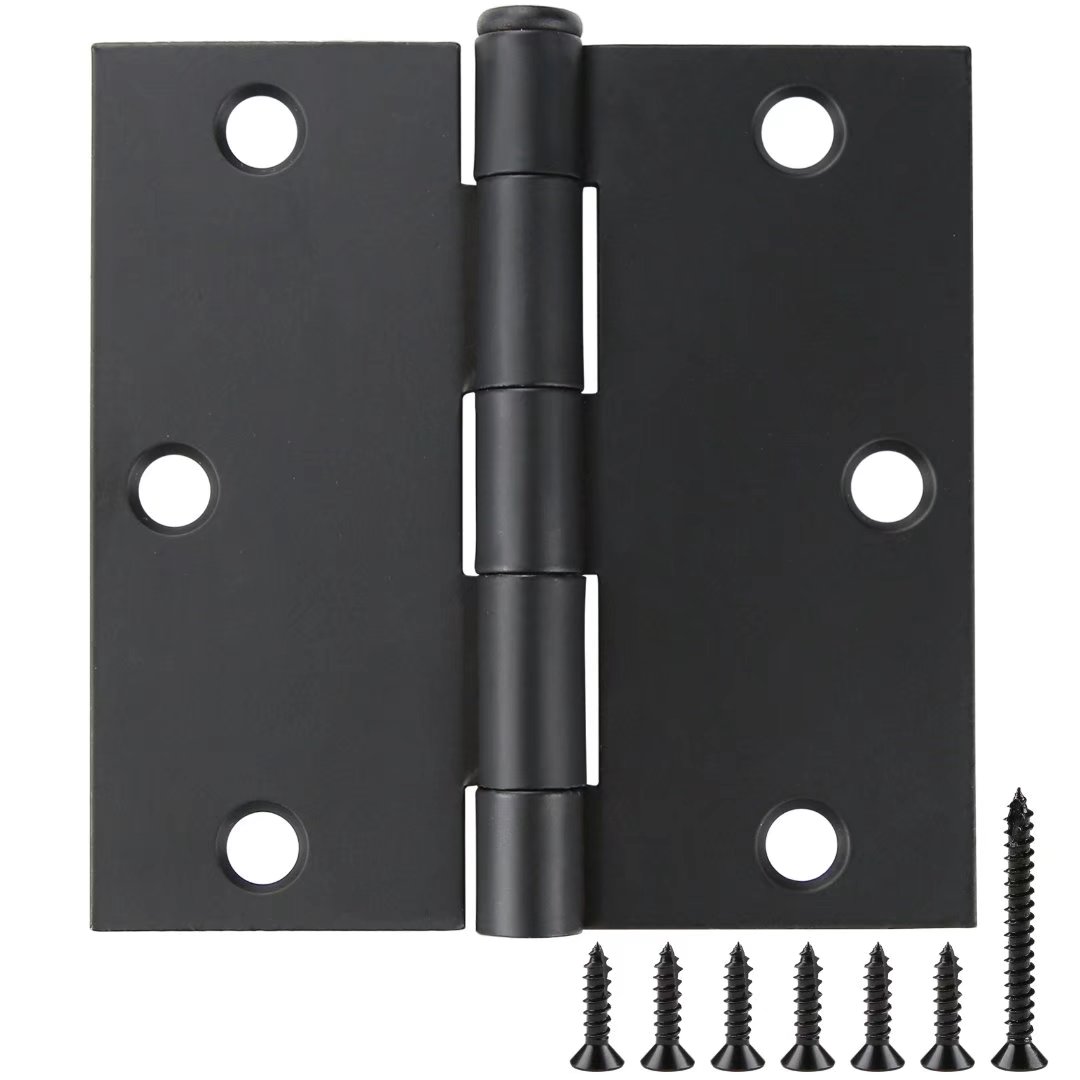 12 Pack Square Door Hinges Black Matte 3.5 inch x 3.5" Matte Black