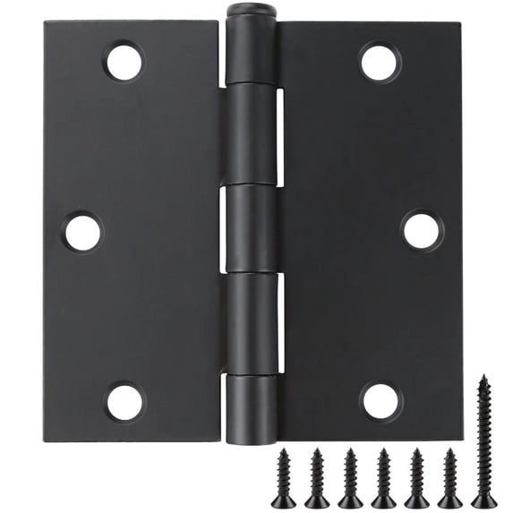 12 Pack Square Door Hinges Black Matte 3.5 inch x 3.5" Matte Black Interior Door Hinge TDCHINGES